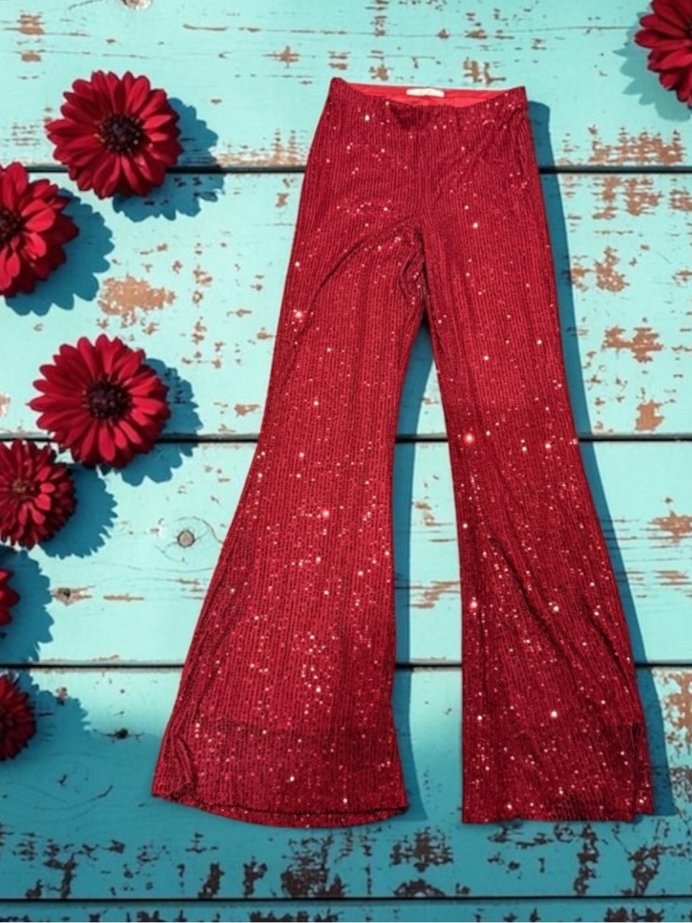 Jade by Jane wine, cranberry sequin pants